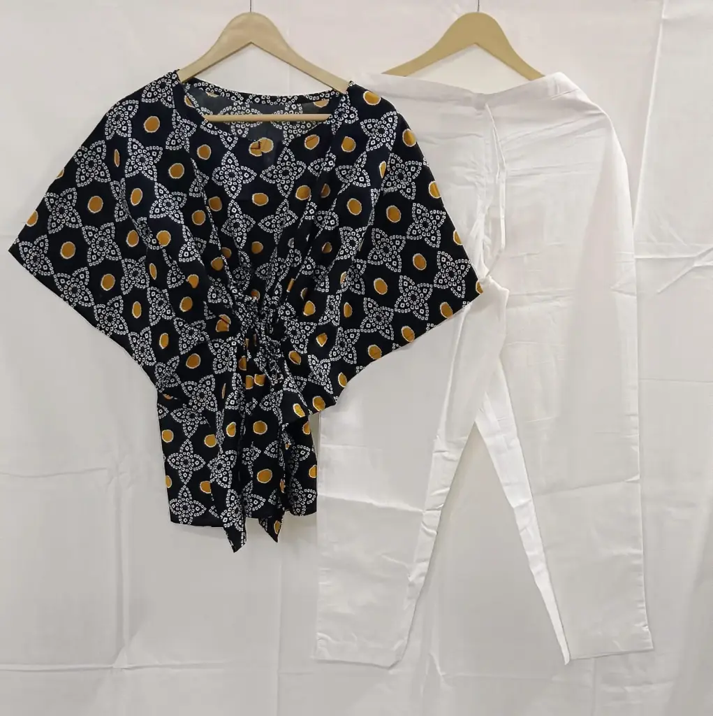👉 Pure Cotton Kaftan With Pant Set Fabric : Pure Cotton  Size : 36 38 40 42 44 46 One Side Pocket In Payzama