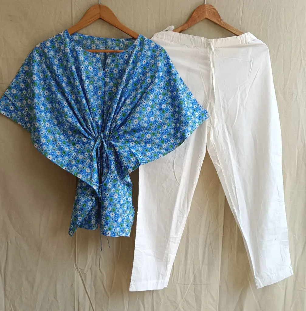 👉 Pure Cotton Kaftan With Pant Set Fabric : Pure Cotton  Size : 36 38 40 42 44 46 One Side Pocket In Payzama