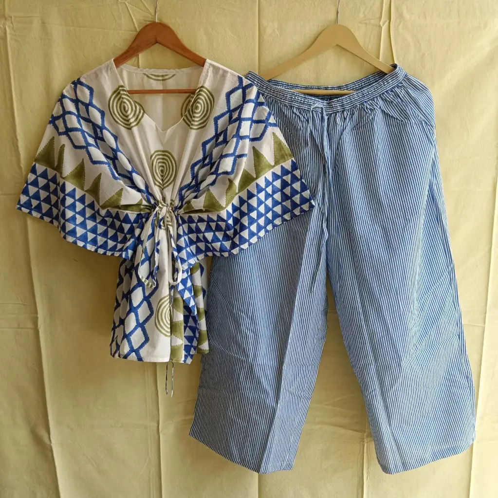 👉 Pure Cotton Kaftan With Pant Set Fabric : Pure Cotton  Size : 36 38 40 42 44 46 One Side Pocket In Payzama