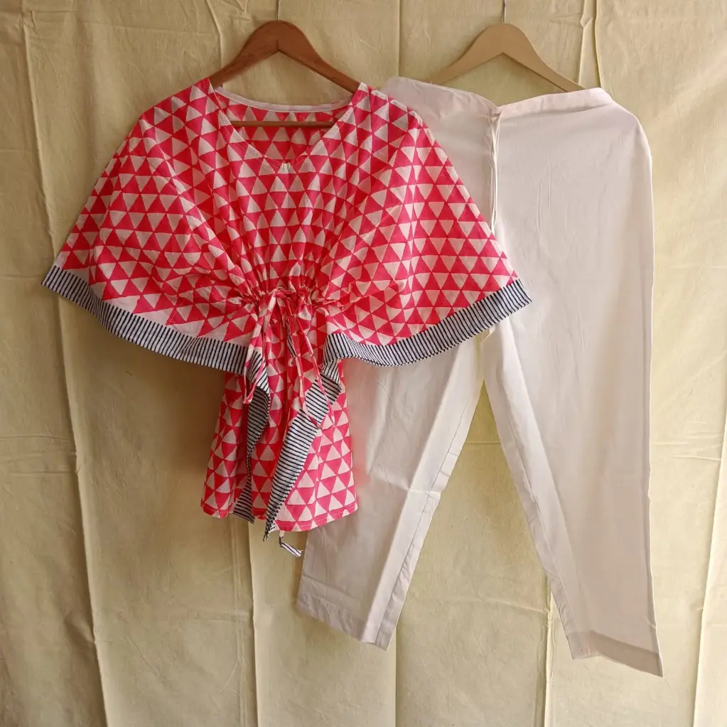 👉 Pure Cotton Kaftan With Pant Set Fabric : Pure Cotton  Size : 36 38 40 42 44 46 One Side Pocket In Payzama