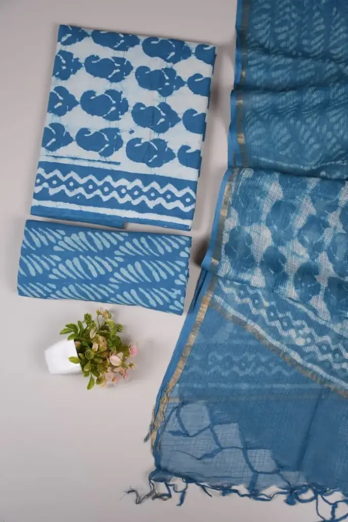 👉  Pure Cotton Suit with Kota Doria Dupatta Hand Block Printed Top        : 2.5 mtr ( Cotton ) Bottom  : 2.5 mtr ( Cotton ) Dupatta : 2.5 mtr ( Kota Doria )
