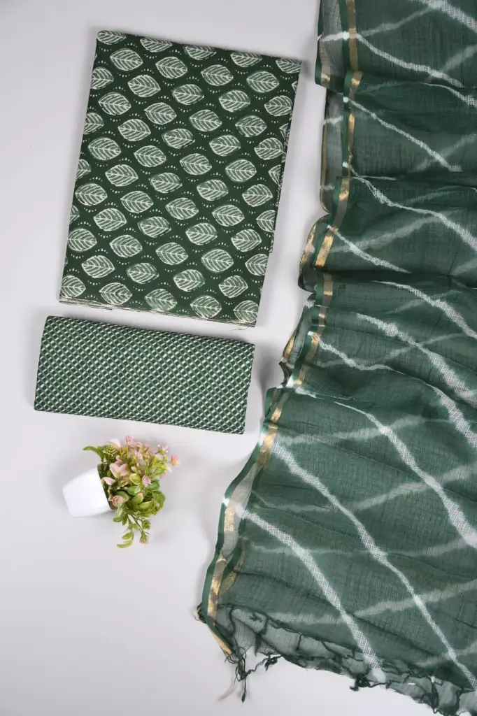 👉  Pure Cotton Suit with Kota Doria Dupatta Hand Block Printed Top        : 2.5 mtr ( Cotton ) Bottom  : 2.5 mtr ( Cotton ) Dupatta : 2.5 mtr ( Kota Doria )