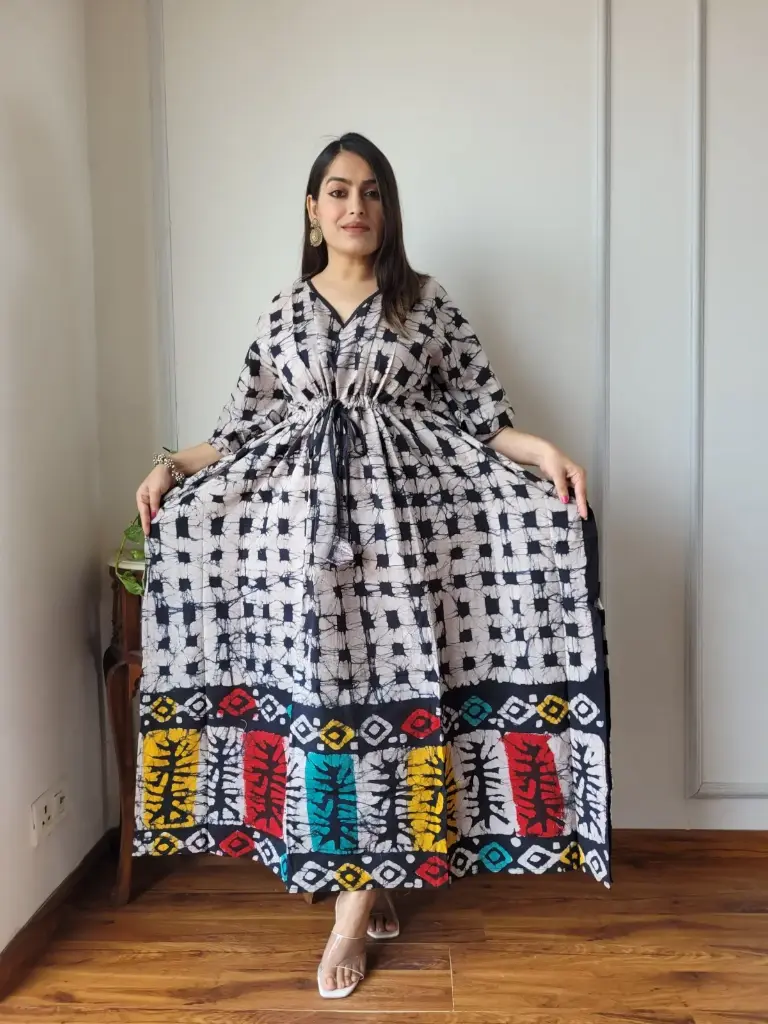 👉 Pure Cotton Kaftan Hand Block Printed 100% Pure cotton Free Size up 36 to 52  Length : 52 inch  👉 Shipping Free Within India