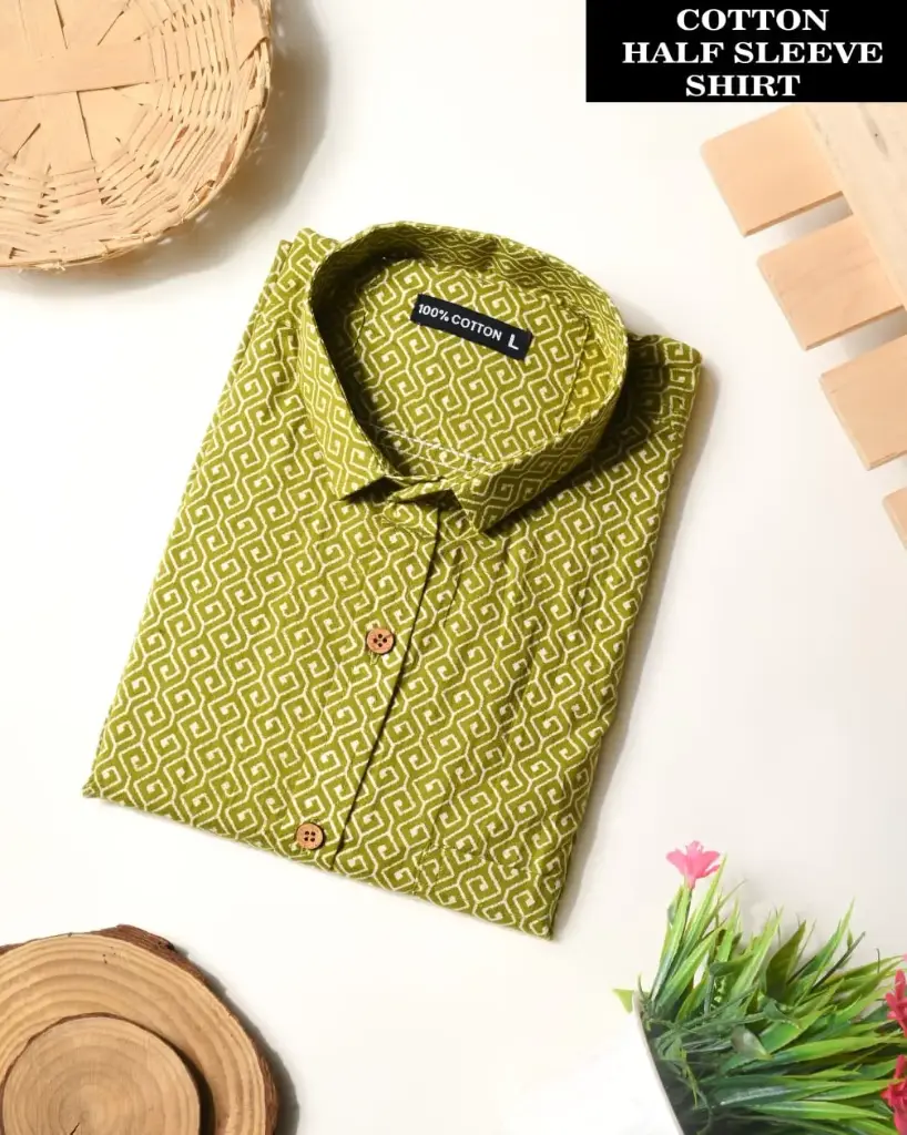 🌹PURE COTTON MEN'S SHIRT🌹 FOR MEN'S WITH ONE POCKET SLEEVES : -HALF SLEEVES🌹