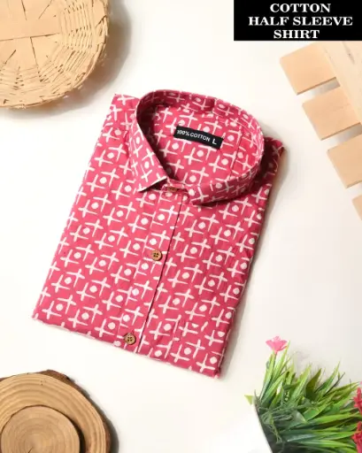🌹PURE COTTON MEN'S SHIRT🌹  FOR MEN'S WITH ONE POCKET                     🌹SLEEVES : - Half SLEEVES🌹 