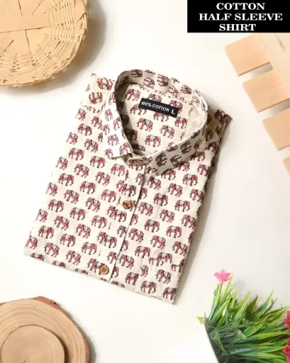 🌹PURE COTTON MEN'S SHIRT🌹  FOR MEN'S WITH ONE POCKET                     🌹SLEEVES : - Half SLEEVES🌹 