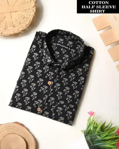 🌹PURE COTTON MEN'S SHIRT🌹  FOR MEN'S WITH ONE POCKET                     🌹SLEEVES : - Half SLEEVES🌹 