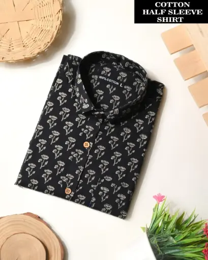 🌹PURE COTTON MEN'S SHIRT🌹  FOR MEN'S WITH ONE POCKET                     🌹SLEEVES : - Half SLEEVES🌹 