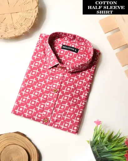 🌹PURE COTTON MEN'S SHIRT🌹  FOR MEN'S WITH ONE POCKET                     🌹SLEEVES : - Half SLEEVES🌹 