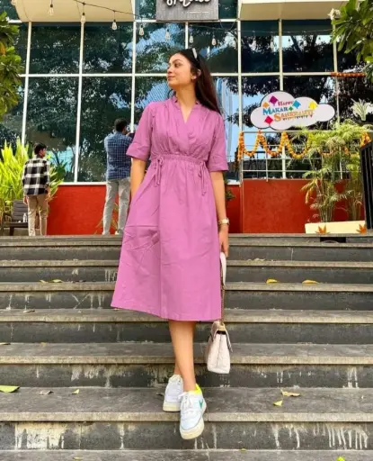 👉 Pure Cotton Slub One Piece Fabric : Pure Cotton Slub  length   : 45 inch - Dori Tussle And One Side Pocket  Size : 38 40 42 44  