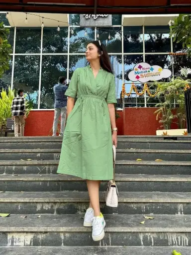 👉 Pure Cotton Slub One Piece Fabric : Pure Cotton Slub  length   : 45 inch - Dori Tussle And One Side Pocket  Size : 38 40 42 44  