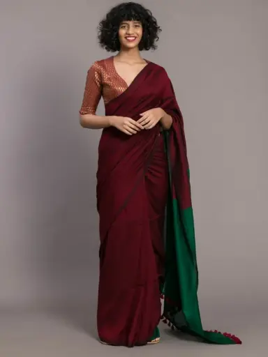 👉 Pure Khadi Cotton Bar Saree  Fabric : khadi Cotton Saree   : 5.5 Meters Blouse  : 0.90 Meter ( Running )