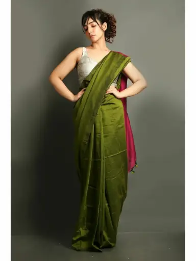 👉 Pure Khadi Cotton Bar Saree  Fabric : khadi Cotton Saree   : 5.5 Meters Blouse  : 0.90 Meter ( Running )