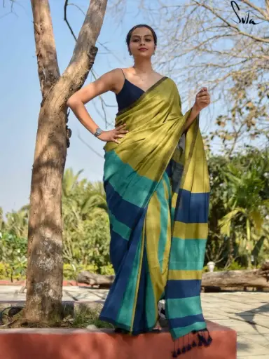 👉 Pure Khadi Cotton Bar Saree  Fabric : khadi Cotton Saree   : 5.5 Meters Blouse  : 0.90 Meter ( Running )