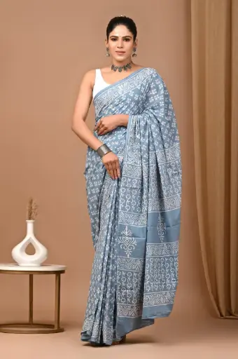 👉 Handblock Printed Pure Cotton Mulmul Saree  Fabric : Pure Cotton ( 92*80 )  Saree   : 5.5 Meter  Blouse  : 0.90 Meter 👉  Shipping  Free in India