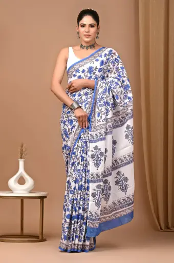 👉 Handblock Printed Pure Cotton Mulmul Saree  Fabric : Pure Cotton ( 92*80 )  Saree   : 5.5 Meter  Blouse  : 0.90 Meter 👉  Shipping  Free in India