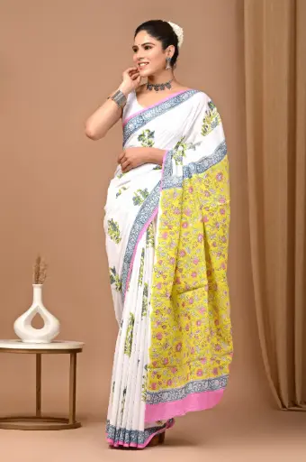 👉 Handblock Printed Pure Cotton Mulmul Saree  Fabric : Pure Cotton ( 92*80 )  Saree   : 5.5 Meter  Blouse  : 0.90 Meter 👉  Shipping  Free in India