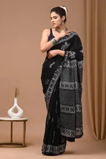 👉 Handblock Printed Pure Cotton Mulmul Saree  Fabric : Pure Cotton ( 92*80 )  Saree   : 5.5 Meter  Blouse  : 0.90 Meter 👉  Shipping  Free in India