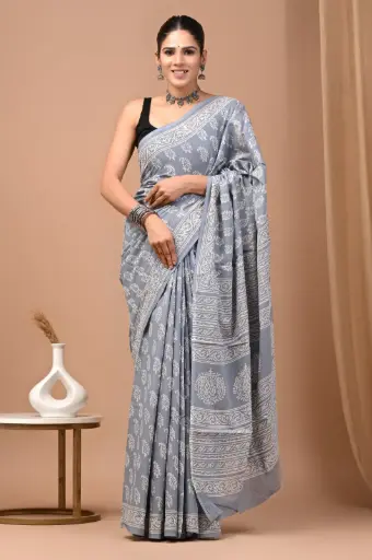👉 Handblock Printed Pure Cotton Mulmul Saree  Fabric : Pure Cotton ( 92*80 )  Saree   : 5.5 Meter  Blouse  : 0.90 Meter 👉  Shipping  Free in India