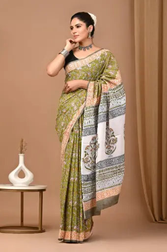 👉 Handblock Printed Pure Cotton Mulmul Saree  Fabric : Pure Cotton ( 92*80 )  Saree   : 5.5 Meter  Blouse  : 0.90 Meter 👉  Shipping  Free in India