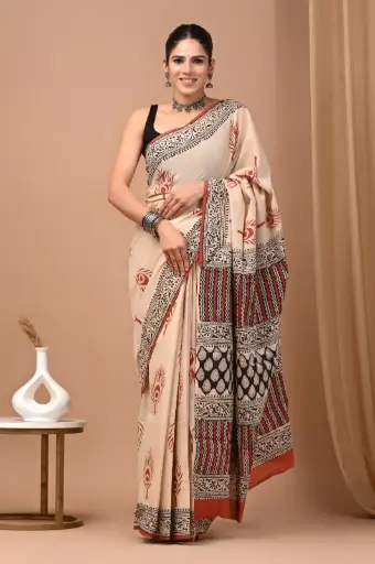 👉 Handblock Printed Pure Cotton Mulmul Saree  Fabric : Pure Cotton ( 92*80 )  Saree   : 5.5 Meter  Blouse  : 0.90 Meter 👉  Shipping  Free in India