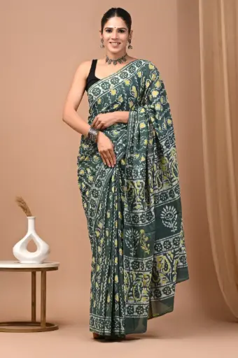👉 Handblock Printed Pure Cotton Mulmul Saree  Fabric : Pure Cotton ( 92*80 )  Saree   : 5.5 Meter  Blouse  : 0.90 Meter 👉  Shipping  Free in India
