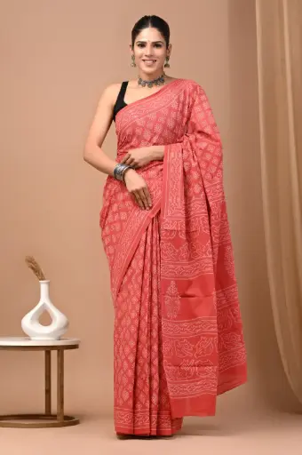 👉 Handblock Printed Pure Cotton Mulmul Saree  Fabric : Pure Cotton ( 92*80 )  Saree   : 5.5 Meter  Blouse  : 0.90 Meter 👉  Shipping  Free in India