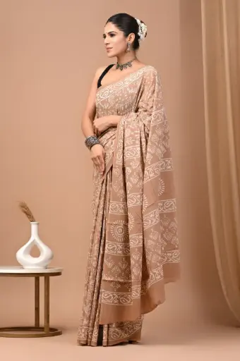 👉 Handblock Printed Pure Cotton Mulmul Saree  Fabric : Pure Cotton ( 92*80 )  Saree   : 5.5 Meter  Blouse  : 0.90 Meter 👉  Shipping  Free in India