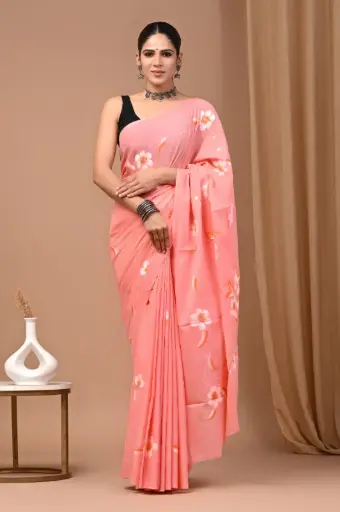 👉 Handblock Printed Pure Cotton Mulmul Saree  Fabric : Pure Cotton ( 92*80 )  Saree   : 5.5 Meter  Blouse  : 0.90 Meter 👉  Shipping  Free in India