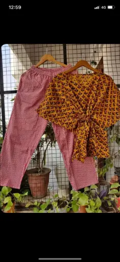 👉 Pure Cotton Kaftan With Pant Set Fabric : Pure Cotton  Size : 36 38 40 42 44 46 One Side Pocket In Payzama
