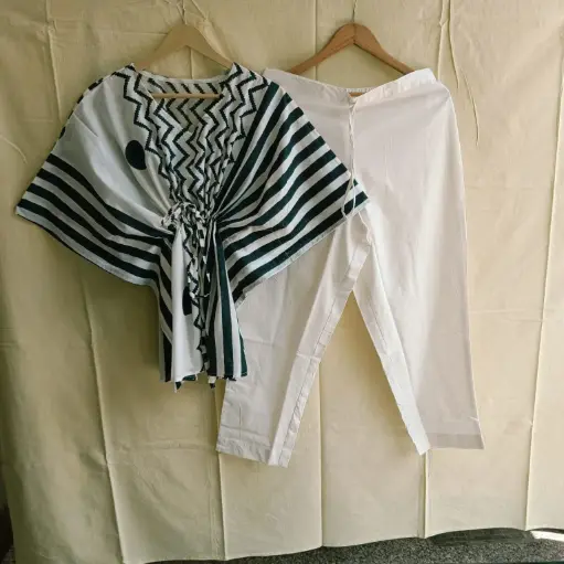 👉 Pure Cotton Kaftan With Pant Set Fabric : Pure Cotton  Size : 36 38 40 42 44 46 One Side Pocket In Payzama
