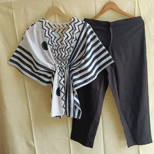 👉 Pure Cotton Kaftan With Pant Set Fabric : Pure Cotton  Size : 36 38 40 42 44 46 One Side Pocket In Payzama