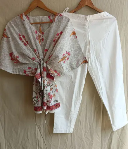 👉 Pure Cotton Kaftan With Pant Set Fabric : Pure Cotton  Size : 36 38 40 42 44 46 One Side Pocket In Payzama