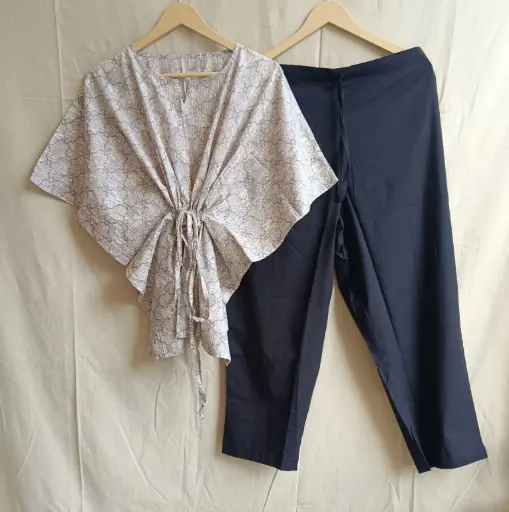 👉 Pure Cotton Kaftan With Pant Set Fabric : Pure Cotton  Size : 36 38 40 42 44 46 One Side Pocket In Payzama