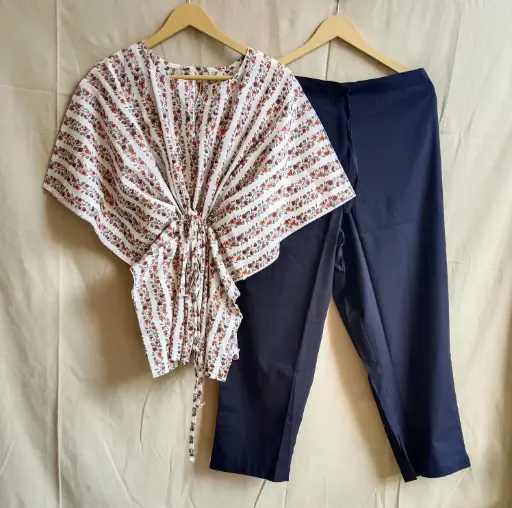👉 Pure Cotton Kaftan With Pant Set Fabric : Pure Cotton  Size : 36 38 40 42 44 46 One Side Pocket In Payzama