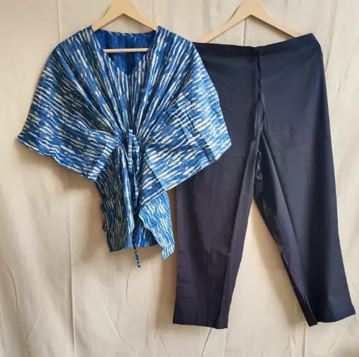 👉 Pure Cotton Kaftan With Pant Set Fabric : Pure Cotton  Size : 36 38 40 42 44 46 One Side Pocket In Payzama