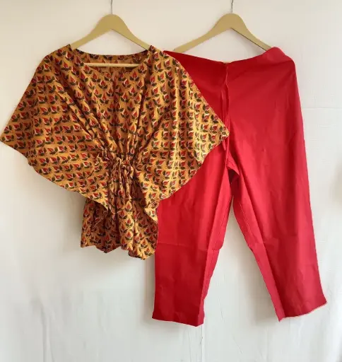 👉 Pure Cotton Kaftan With Pant Set Fabric : Pure Cotton  Size : 36 38 40 42 44 46 One Side Pocket In Payzama