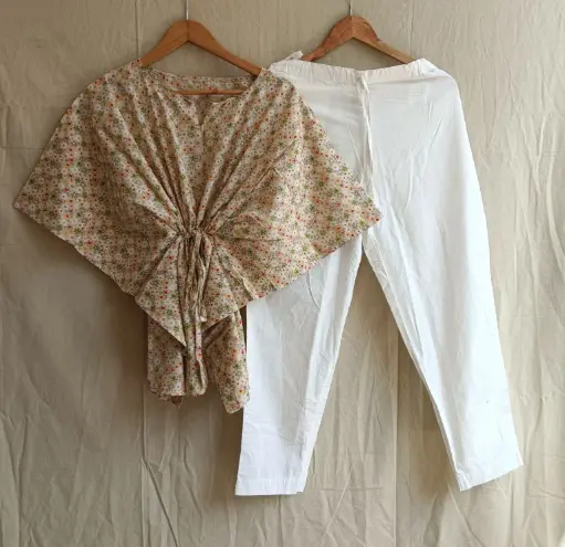 👉 Pure Cotton Kaftan With Pant Set Fabric : Pure Cotton  Size : 36 38 40 42 44 46 One Side Pocket In Payzama