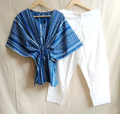 👉 Pure Cotton Kaftan With Pant Set Fabric : Pure Cotton  Size : 36 38 40 42 44 46 One Side Pocket In Payzama