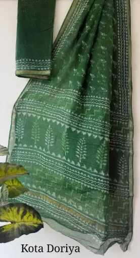 👉 Pure Kota Doria Saree  Hand Block print Dabu print Bagru print  Size     : 5.5 mtr  Blouse : 0.90 mtr