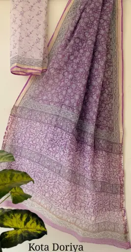 👉 Pure Kota Doria Saree  Hand Block print Dabu print Bagru print  Size     : 5.5 mtr  Blouse : 0.90 mtr