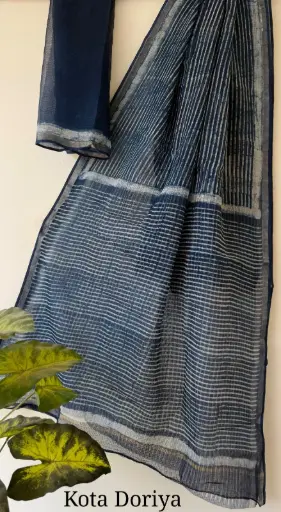 👉 Pure Kota Doria Saree  Hand Block print Dabu print Bagru print  Size     : 5.5 mtr  Blouse : 0.90 mtr