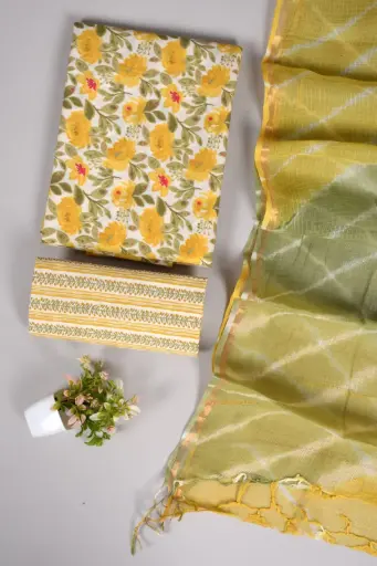 👉  Pure Cotton Suit with Kota Doria Dupatta Hand Block Printed Top        : 2.5 mtr ( Cotton ) Bottom  : 2.5 mtr ( Cotton ) Dupatta : 2.5 mtr ( Kota Doria )