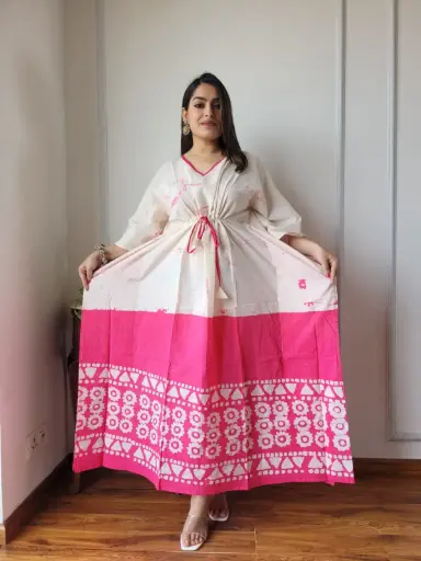 👉 Pure Cotton Kaftan Hand Block Printed 100% Pure cotton Free Size up 36 to 52  Length : 52 inch  👉 Shipping Free Within India