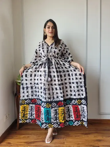 👉 Pure Cotton Kaftan Hand Block Printed 100% Pure cotton Free Size up 36 to 52  Length : 52 inch  👉 Shipping Free Within India