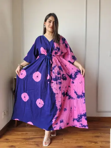 👉 Pure Cotton Kaftan Hand Block Printed 100% Pure cotton Free Size up 36 to 52  Length : 52 inch  👉 Shipping Free Within India