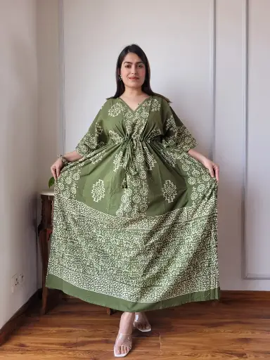 👉 Pure Cotton Kaftan Hand Block Printed 100% Pure cotton Free Size up 36 to 52  Length : 52 inch  👉 Shipping Free Within India