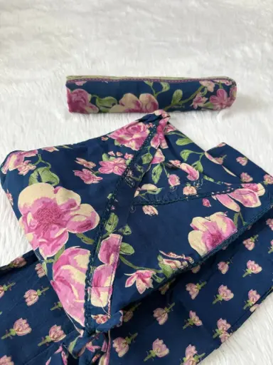 Summer Collection three piece suit in our traditional printed cotton kurti pant and printed dupatta🥰_  Premium QUALITY 👗 FABRICS Neck pattern Angrakha style 👗 Type -  kurti straight Side cut (43) Pant With Pocket(38)  Dupatta (2.3m)    📏  Size (M 38)(L 40) (XL 42)(XXL 44)