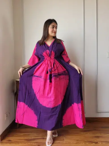 👉 Pure Cotton Kaftan Hand Block Printed 100% Pure cotton Free Size up 36 to 52  Length : 52 inch  👉 Shipping Free Within India