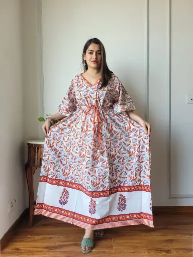 👉 Pure Cotton Kaftan Hand Block Printed 100% Pure cotton Free Size up 36 to 52  Length : 52 inch  👉 Shipping Free Within India